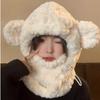 One-Piece Winter Plush Hat Windproof Girl's Hat Hooded Scarf Fashion Earflap Bonnet Hat