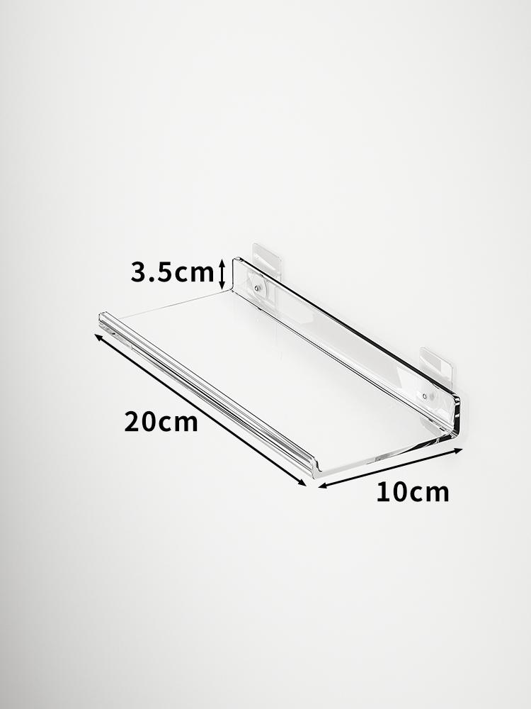 Акриловая полка для хранения Настенная панель Не нужно сверлить отверстия, Ванная комната, Ванная комната, Кухонная полка для хранения, Органическое стекло Сильный стикер
