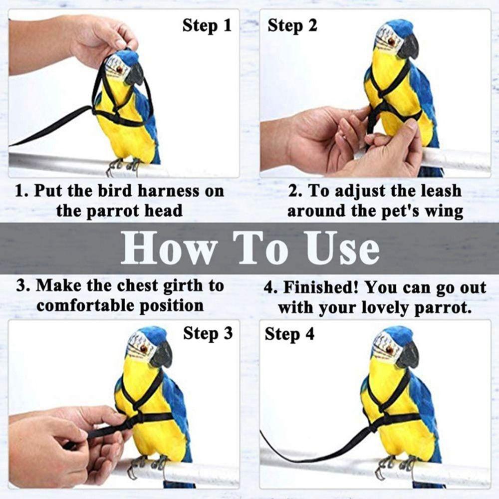Portable Adjustable Bird Supplies Bird Leash Traction Strap Pet Training Rope Parrot Harness