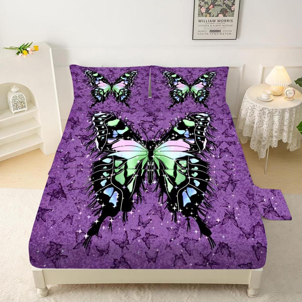 Beautiful Butterfly Pattern Mattress Four-Piece Bedding Set Mattress Bedroom Dormitory Bedding