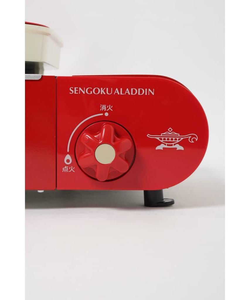 Aladdin Portable Gas Hot Plate Petit Pan Cassette Cylinder Type with 2 Plates Flat Plate 2 Color Pot Page X Sengoku Aladdin Recipe Book Red / [Orange