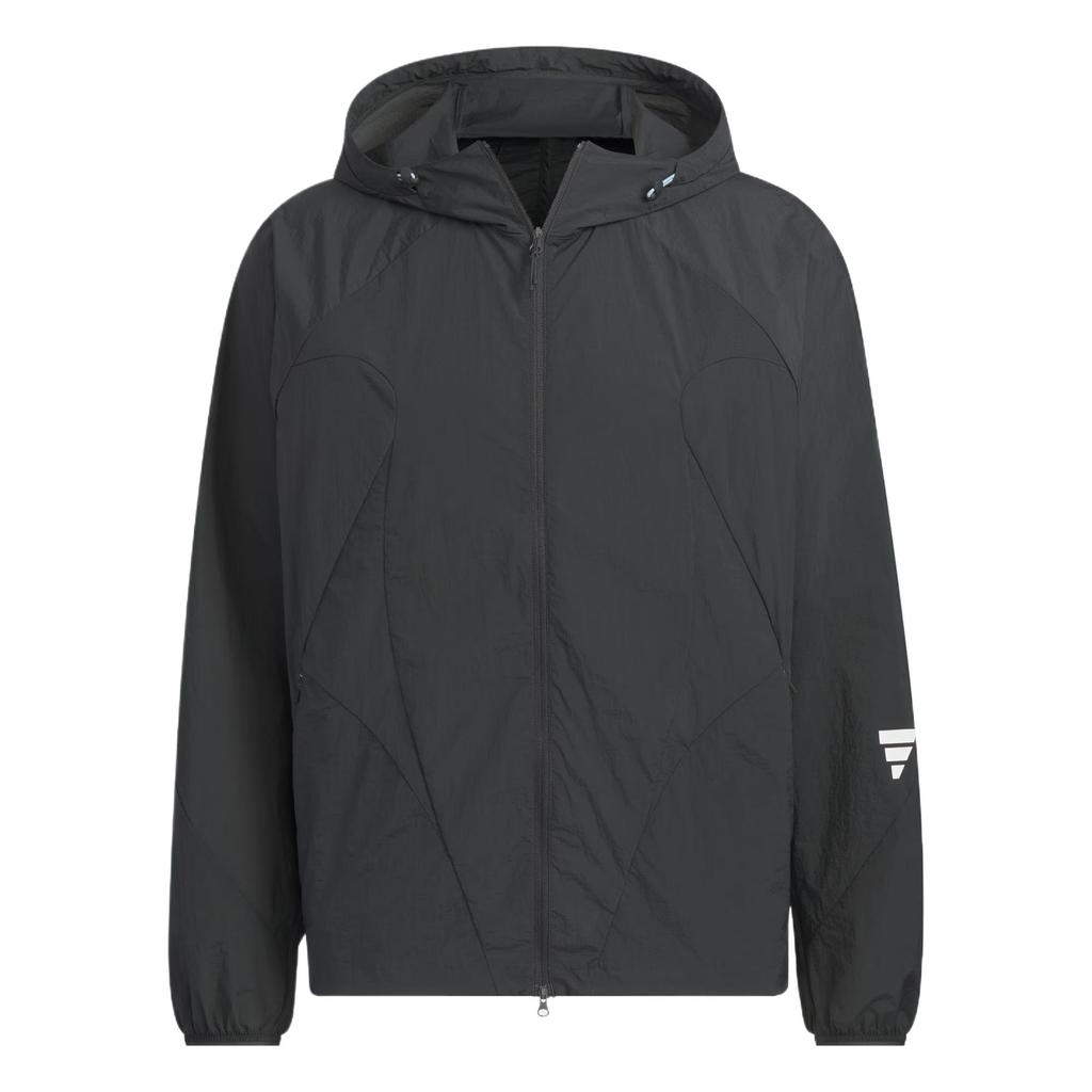adidas Fos Куртка тканая в стиле будущего Классическая мода Простая Удобная Куртка с длинным рукавом Мужская куртка Угольно-черный JZ8713