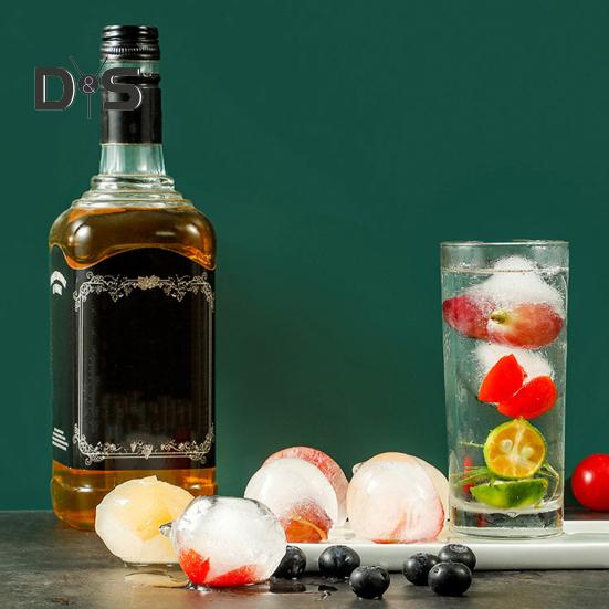 4 шт. Круглая форма для приготовления ледяных шариков с крышкой, легко заполняемая и вынимаемая, формы для коктейлей, напитков, медленно тающие ледяные сферы для виски, воды, сока