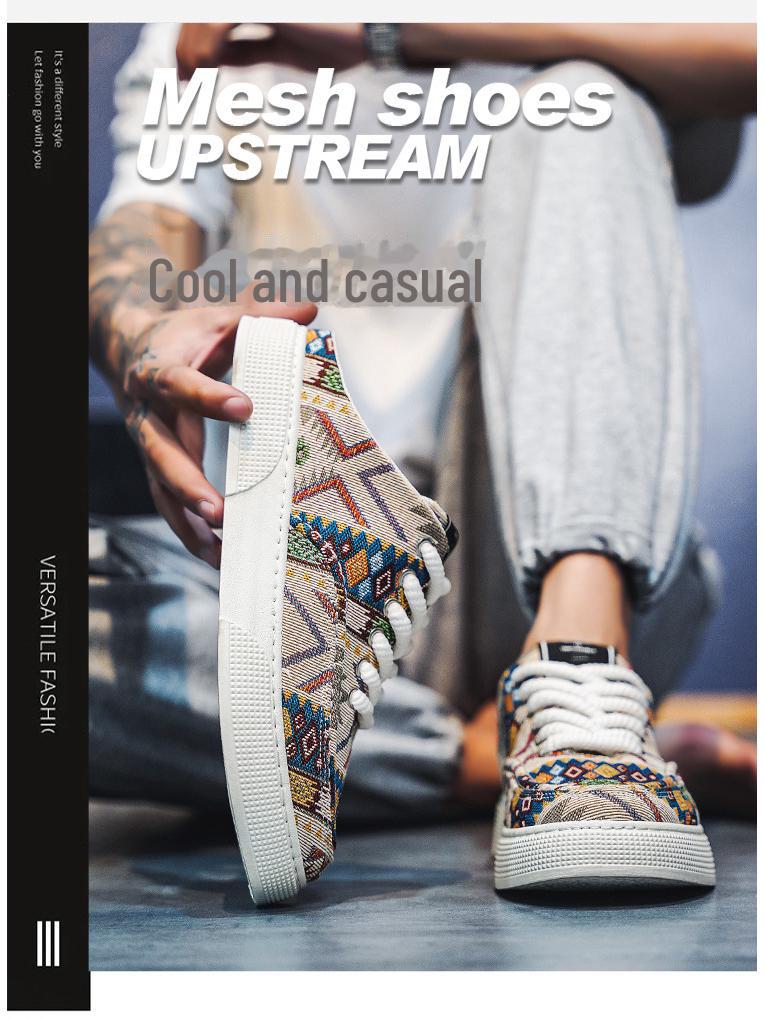 Мужские модные дышащие парусиновые кроссовки-слайдеры - универсальные летние полутапочки