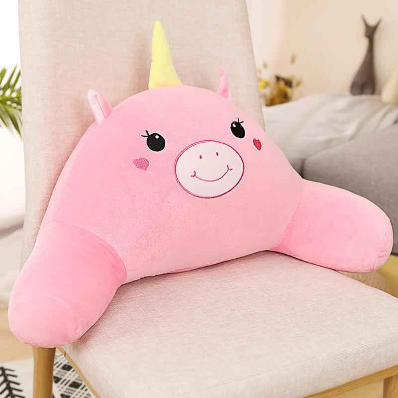 Arm Support Bed Pillow Cute Plush Throw Cushion for Sofa or Chair Waist Protector Backrest Pillow for Office Nap and Home Decor