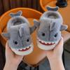 Winter Cartoon Shark Cotton Slippers Boys Indoor Soft Bottom Padded Warm Middle And Large Children Non-slip Children's Slippers