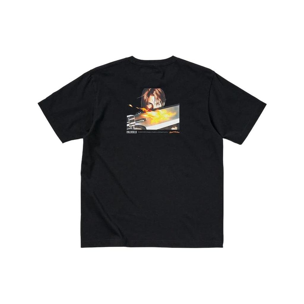 Uniqlo Футболка с принтом персонажа игры Final Fantasy VII Мужские и женские Топы Черный 449081-09