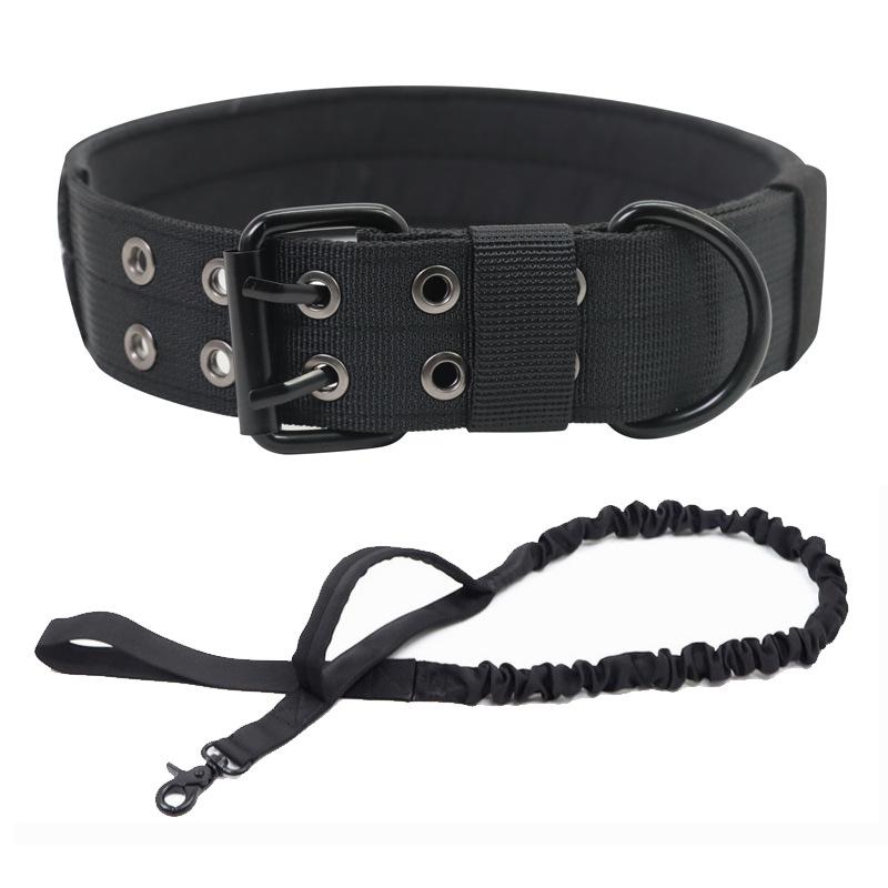 Регулируемый тактический ошейник для домашних животных, прочный двойной пряжкой, тренировочный поводок и ошейник для немецкой овчарки, аксессуары для больших и средних собак