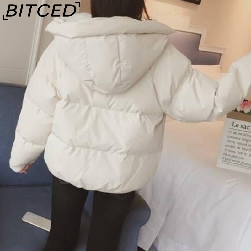 BITCED Winter Coat for Women - Cropped, Oversized Hooded Jacket Puffer Coat / Down Jacket