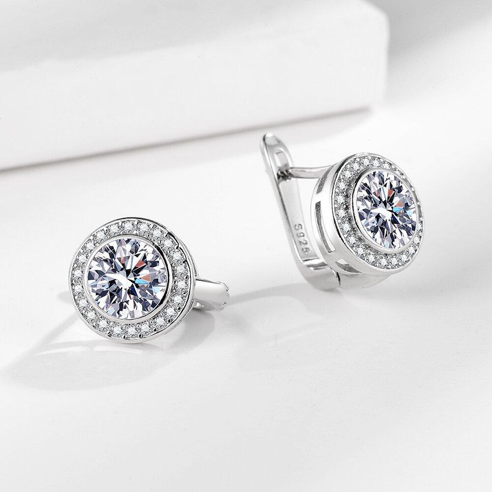 Full Diamond Silver Needle Earrings Long Tassel Circle Ear Buckles Light Luxury Jewelry New Earrings