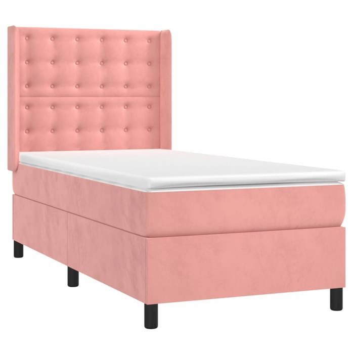 Maison Exclusive - Sommier à lattes de lit avec matelas Rose 100x200 cm Velours