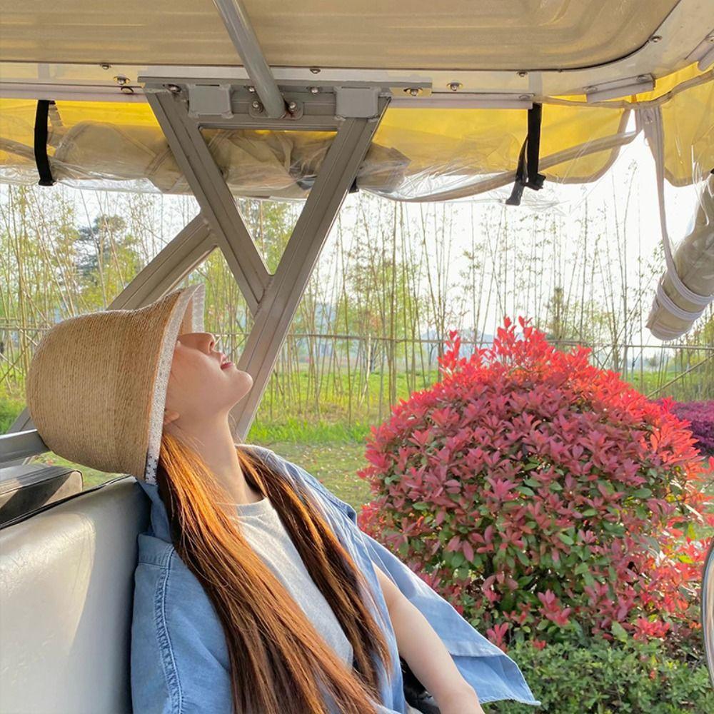 Daisy Lace Straw Hat UV Protection Sunscreen Hat Simple Lafite Hat  Travel