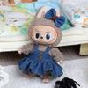 Для 17см/38см Куклы Лабубу Одежда Модное Джинсовое Платье Одежда для Кукол Сочетающееся по Цвету Платье Аксессуары для Кукол Милое Украшение Маленькая Одежда