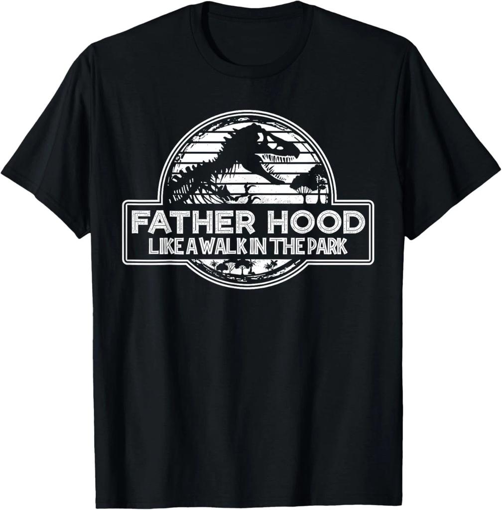 Fatherhood Like a Walk in the Park Retro Dinosaur Dad T-Shirt