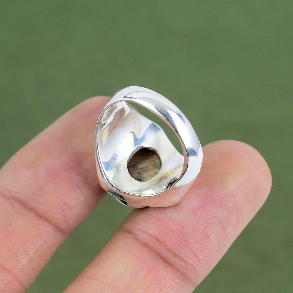 Unakite Ring 925 Sterling Silver Ring Wonderful Ring High Quality Gemstone Ring Handmade Boho Jewelry Gift For Mother Available In Ring Size