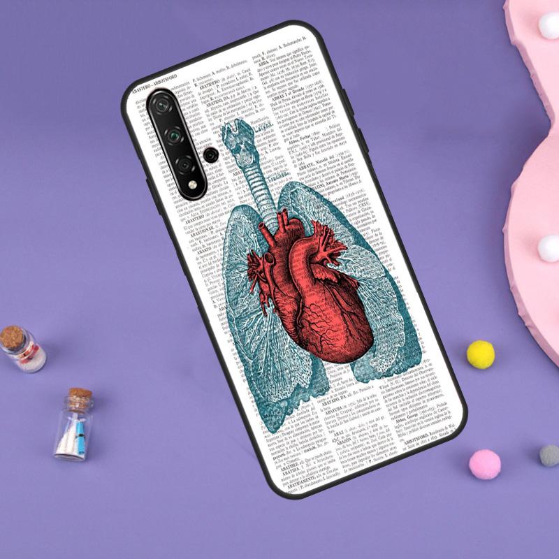 Anatomical Heart Anatomy Case For Huawei P30 P20 P40 Lite Nova 5T 11i 8i 3i 9 10 SE 11 Pro Y90 Y70 Y61 Y60 Y91 Cover