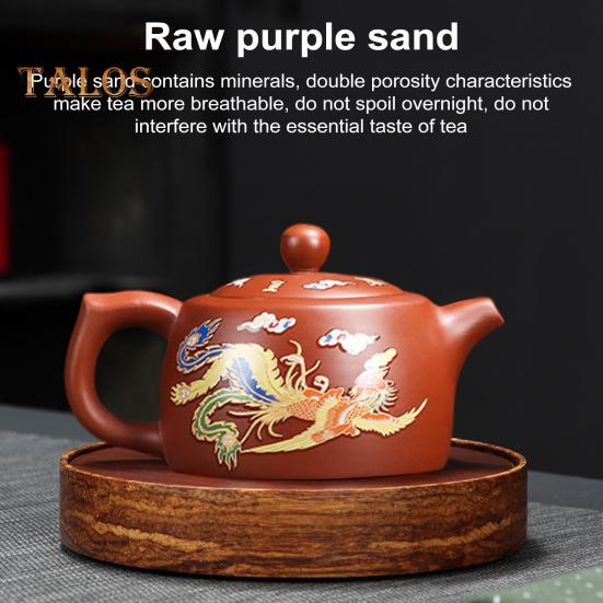 Teapot with 2 Cups Dragon And Phoenix Color-changing Purple Clay Teapot Hand-made Zisha Tea Set Kung Fu Tea Pot for Teapot Tea Lovers Gift