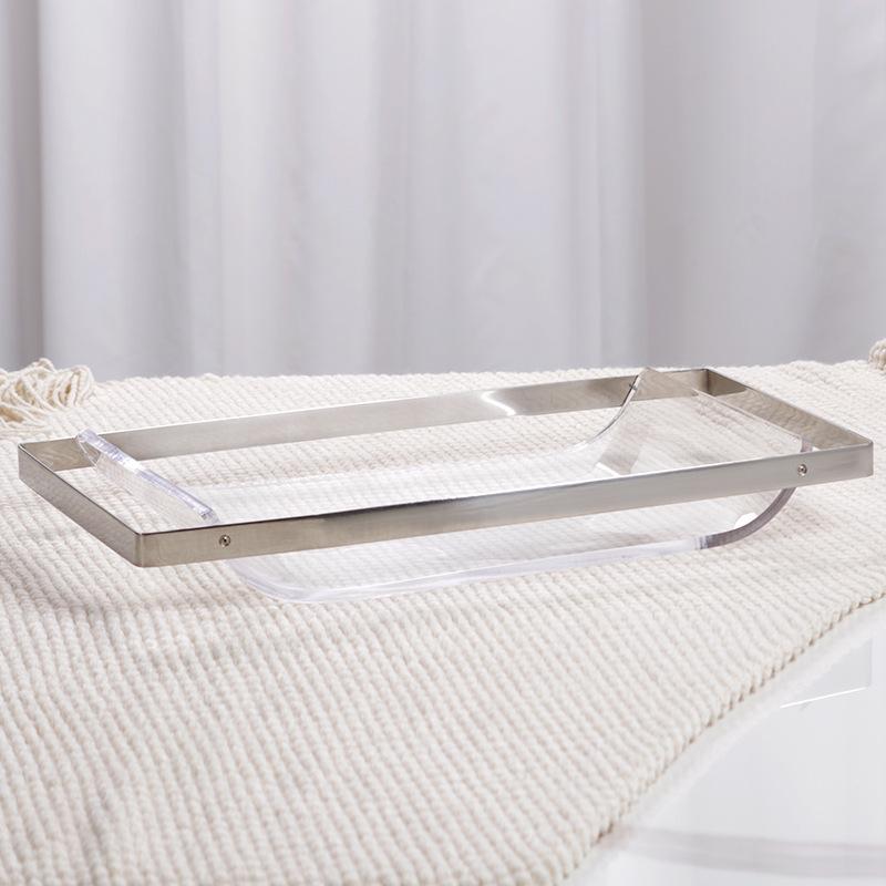 Modern Light Luxury Acrylic Transparent Tray Rectangular Storage Tray Model Room Dining Room Living Room Home Decoration