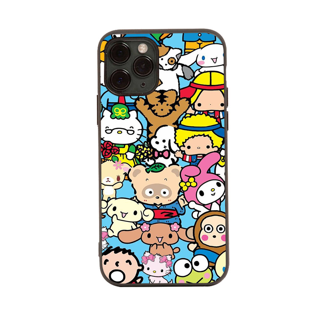 Чехол HK15 Hello Kitty Friend Black Sofe для iPhone 16 15 Plus 14 13 Pro 8 SE XR XS Max P30 Nova 5T Y5P Y6 Y7 Y8P Y9 Realme C30 C33 C31 VIVO Y36 V27