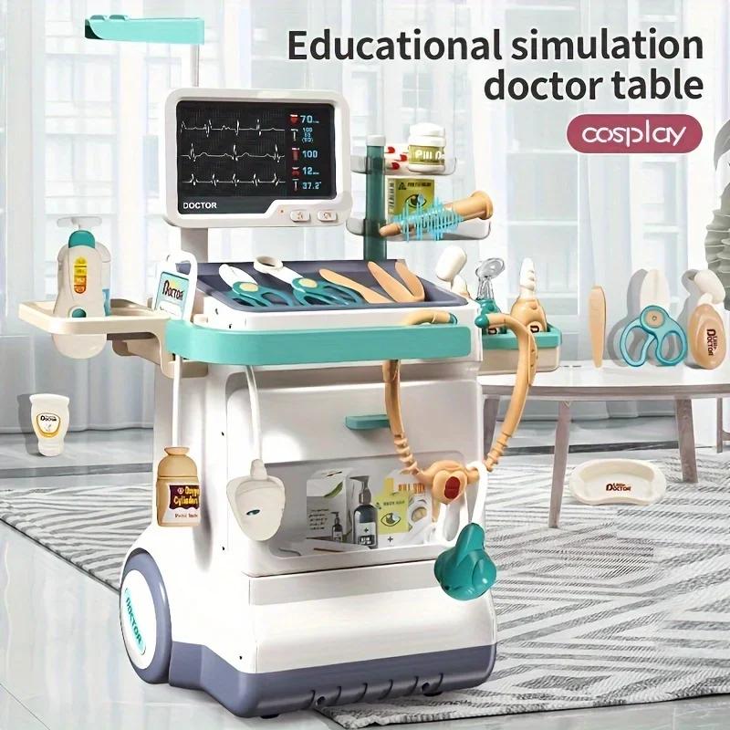 Нетоксичный набор доктора игрушка для ролевых игр Доктор Медсестра Больничные игры Малыши Медицинская тележка Набор со звуками Игрушка для детей 3-5 лет