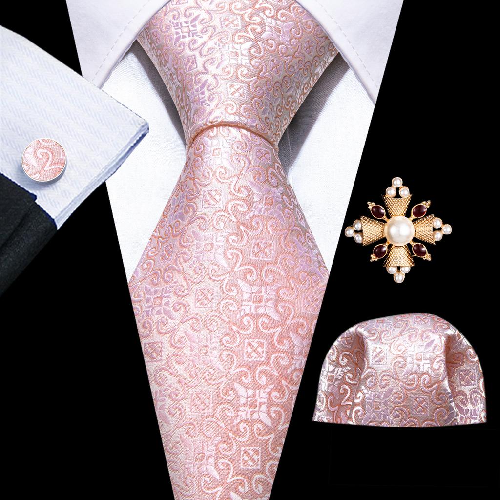 Комплект для мужчин: галстук, брошь и карманный платок