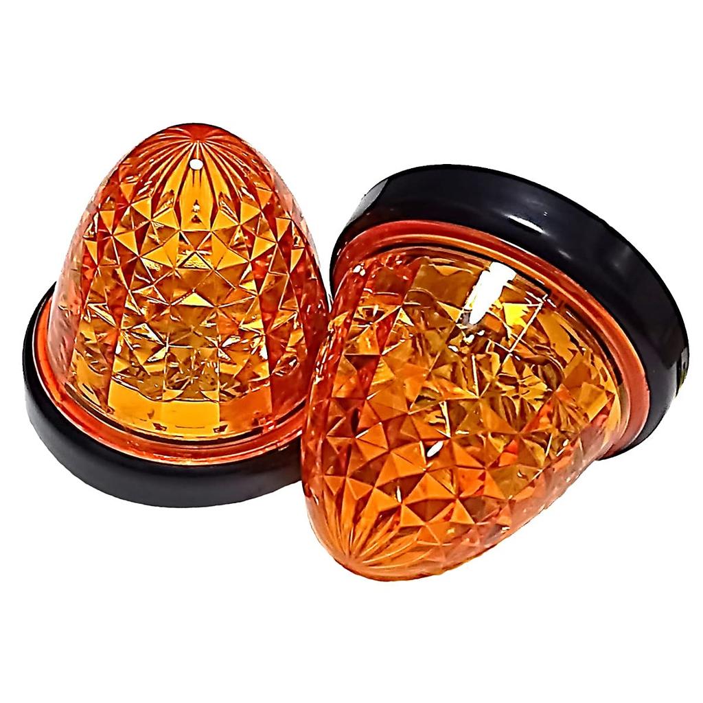 Настройте 24V Светодиодный Маркерный Фонарь для Грузовика Боковой Маркер Кристальная Огранка 16 Светодиодов Универсальный Желтый/Красный/Белый/Янтарный Цвет (10 шт., Оранжевый)