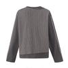 Mens Irregular Striped Long Sleeve T-Shirt Loose Retro Streetwear Casual Round Neck Top