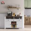 Kitchen Sideboard 50 Inch TV Stand With 3 Drawers 2 Doors 120x38x81.5 Cm White