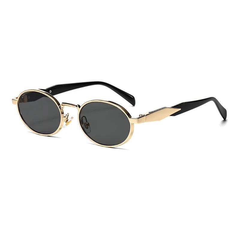 Steampunk Sunglasses Retro Women's Oval Sunglasses Fashion Men Punk Style Classic Retro Small Metal Brand Glasses UV400