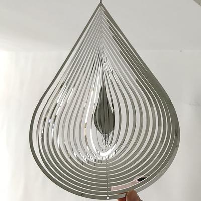 Beating Wind Spinner Drop Shape из нержавеющей стали 3D вращающийся колокольчик для музыки ветра