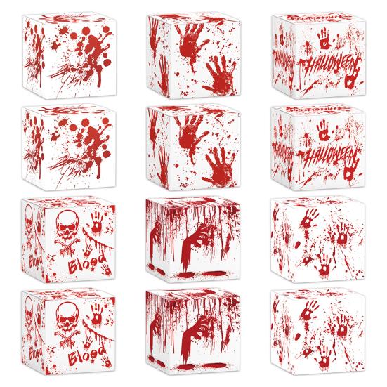 6/12/18 Pcs Halloween Candy Box Blood Hand Design Trick or Treat Boxes Halloween Cookies Goodie Holder for Kids Halloween Party Decoration
