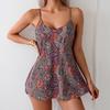Women's Ethnic Print Spaghetti Strap Tummy Control Slimming Tankini Swimsuit