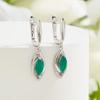 Модные серьги с зеленым агатом и драгоценными камнями. Легкие роскошные элегантные повседневные носки для женщин и девочек из стерлингового серебра 925 пробы, изысканные ювелирные изделия.