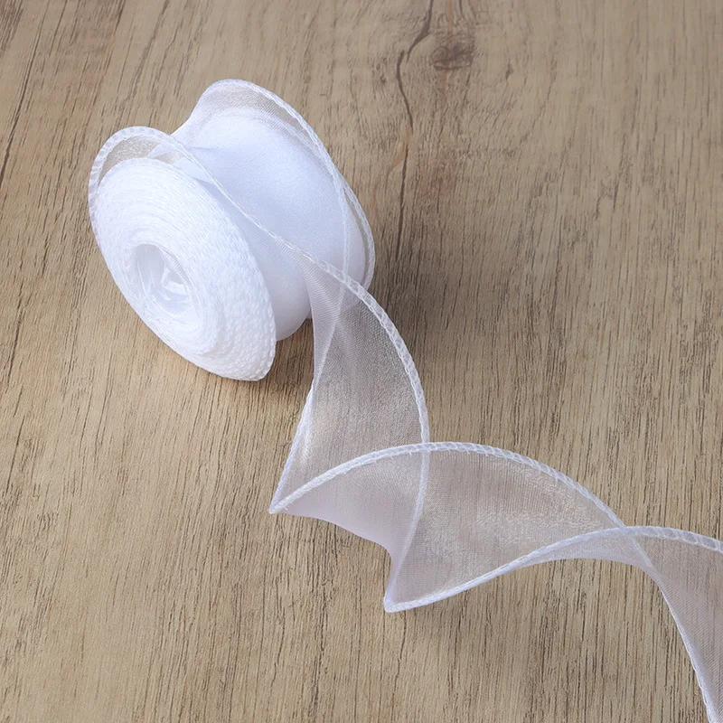 10 ярдов/рулон шифоновая шелковая лента органза атлас для самостоятельного изготовления подарочной упаковки украшения свадебные букеты венки швейные принадлежности