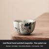 Flower Hand Painted Magnolia Tea Cup Porcelain Kung Fu Tea Set Household Tea Brewing Petal Cups