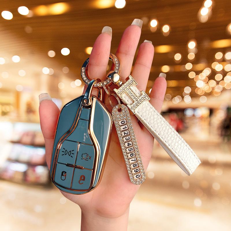 Подходит для нового чехла для ключа Maserati President Levante Всесторонний защитный чехол Сумка с пряжкой Geberit