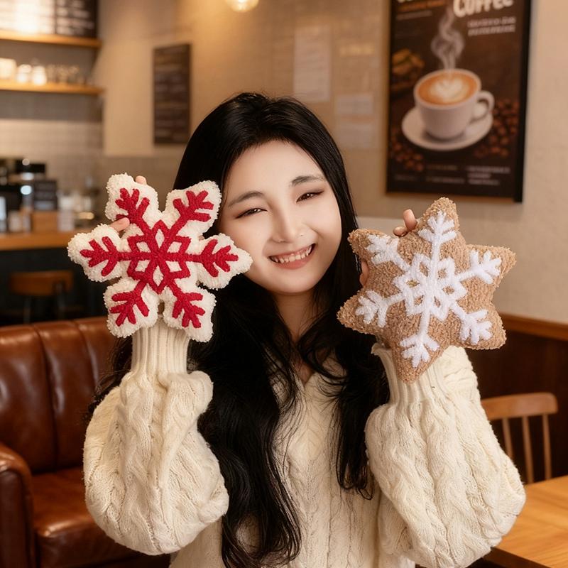 2042Cm Cartoon Christmas Snowflake Plush Toy Pillow Classic Soft Winter Snow Plush Toy Home Decor Christmas Gift For Children