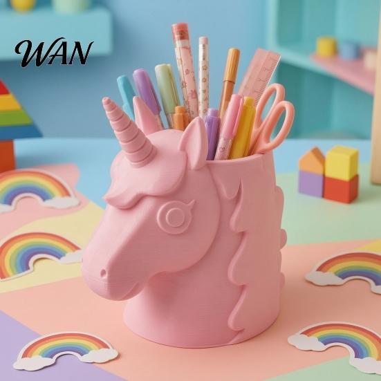 Girly Desktop Accessories 3D Printed Horse Makeup Brush Holder for Desk, Cute Vanity Organizer Pen Pens And Stationery, Kawaii Storage Container Home