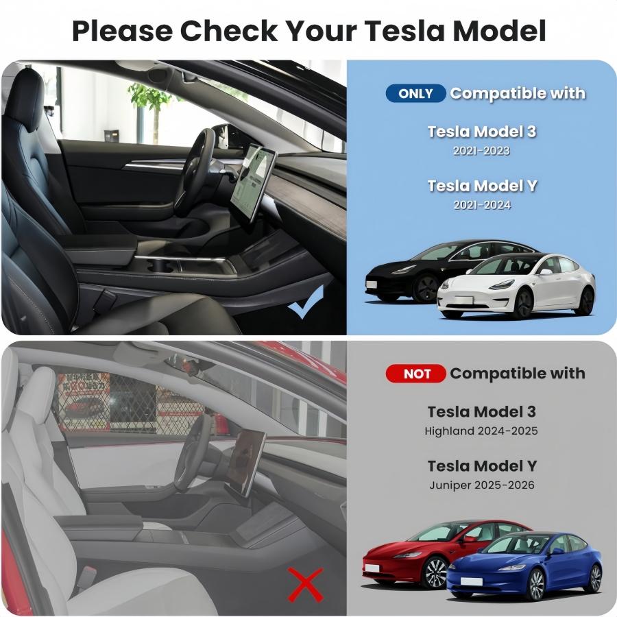 For Tesla Model Y/3 Center Console Organizer Tray Armrest Storage Box Hidden Cubby Drawer Fit 2021-2024 Model Y 2021-2023 Model3
