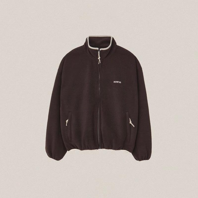 Женская ретро флисовая куртка с воротником-стойкой - стиль осени 2025