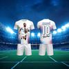 Mbappe No.10 Portrait Shirt Set Front Running Print Family Matchingkids Summer Large Loose Breathable Commemorative T-shirt