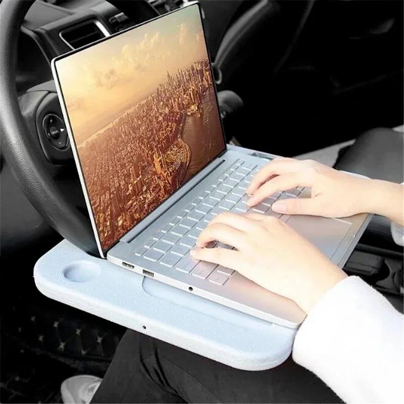 New Car Universal Laptop Stand Food And Beverage Stand Desk Steering Wheel Tray Table Stand Auto Interior Accessories Storage