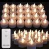 24Pcs Flickering  LED Candle Tealights No-Remote/Remote Control Candles Flameless With Battery For Wedding Home Christmas Decors