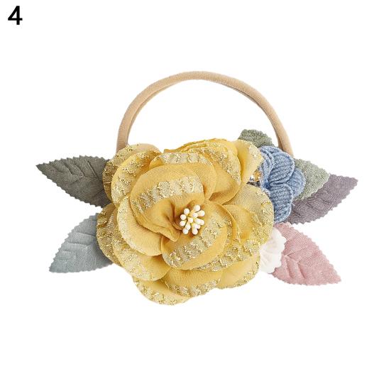 Детская повязка на голову с искусственным цветочным принтом, мягкие эластичные стразы, декоративная подарочная ткань, повязка для волос для новорожденных, головные уборы для девочек, аксессуары для волос