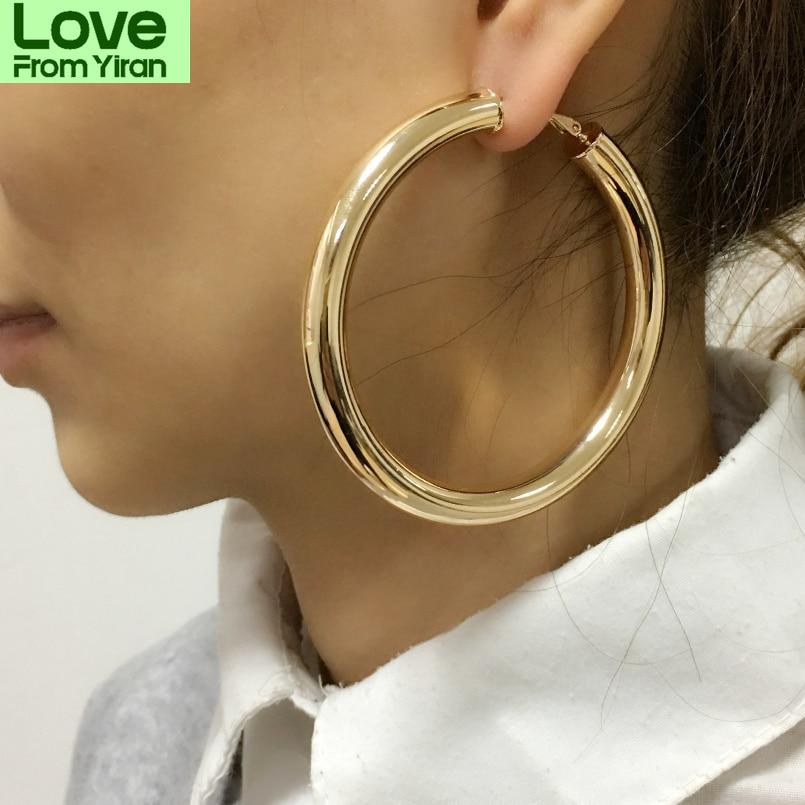 Punk Fashion 70mm Diameter Wide Big Hoop Earrings For Women Statement Earrings Brincos Jewelry Accessories