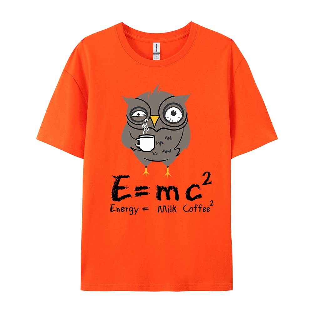 Мужская женская футболка E MC2 Energy Milk Coffee Pattern Shirts Street Fashion Cotton Short-shirts Top Clothing