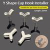 Y Shape Cup Hook Installer Remover Hooks Driver 1/4” Hex Screwdriver Bit Hooks Remover Power Wing Nut Driver 25mm Hand Tools