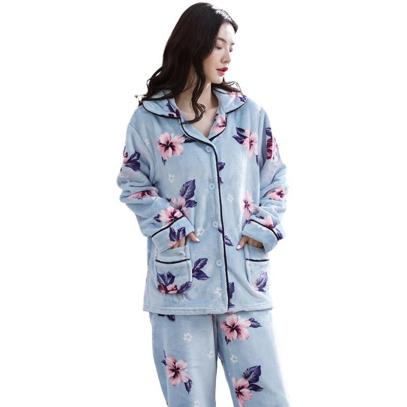 Women's Pajamas Set Warm Cartoon Leisure Women's Pajamas Set I Am Homewear Set