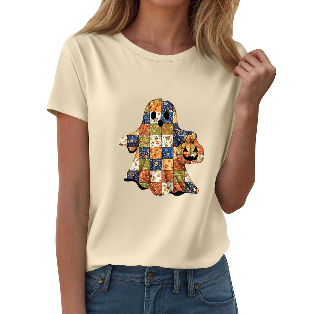 Женские футболки, Женские топы с коротким рукавом, Летняя мода, Повседневные стильные футболки с круглым вырезом, Туники