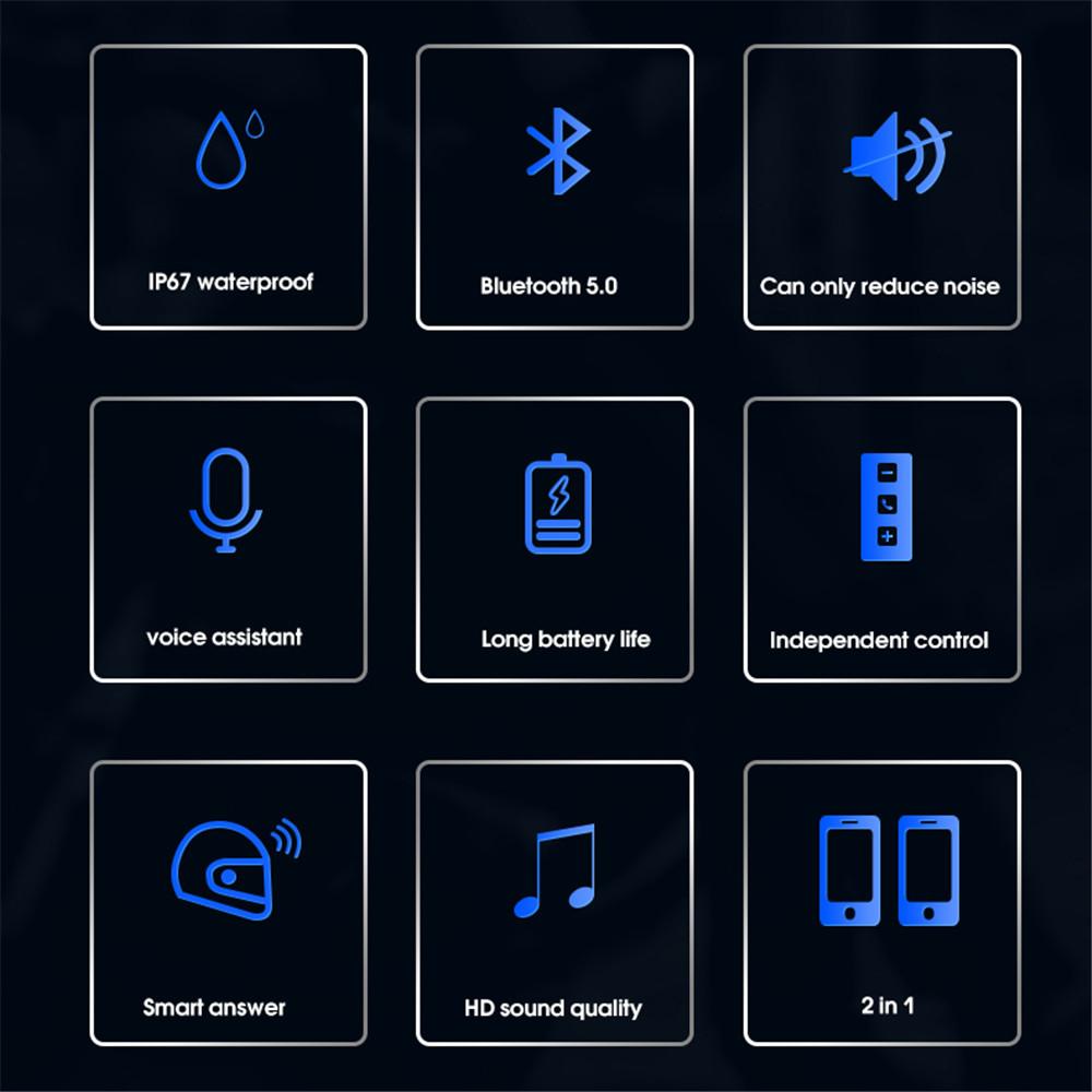 BT18 Рулетка Колесо Вращение Управление Мотоциклетный Шлем Гарнитура Bluetooth 5.3 Беспроводные Наушники Наушники IP67 Водонепроницаемость